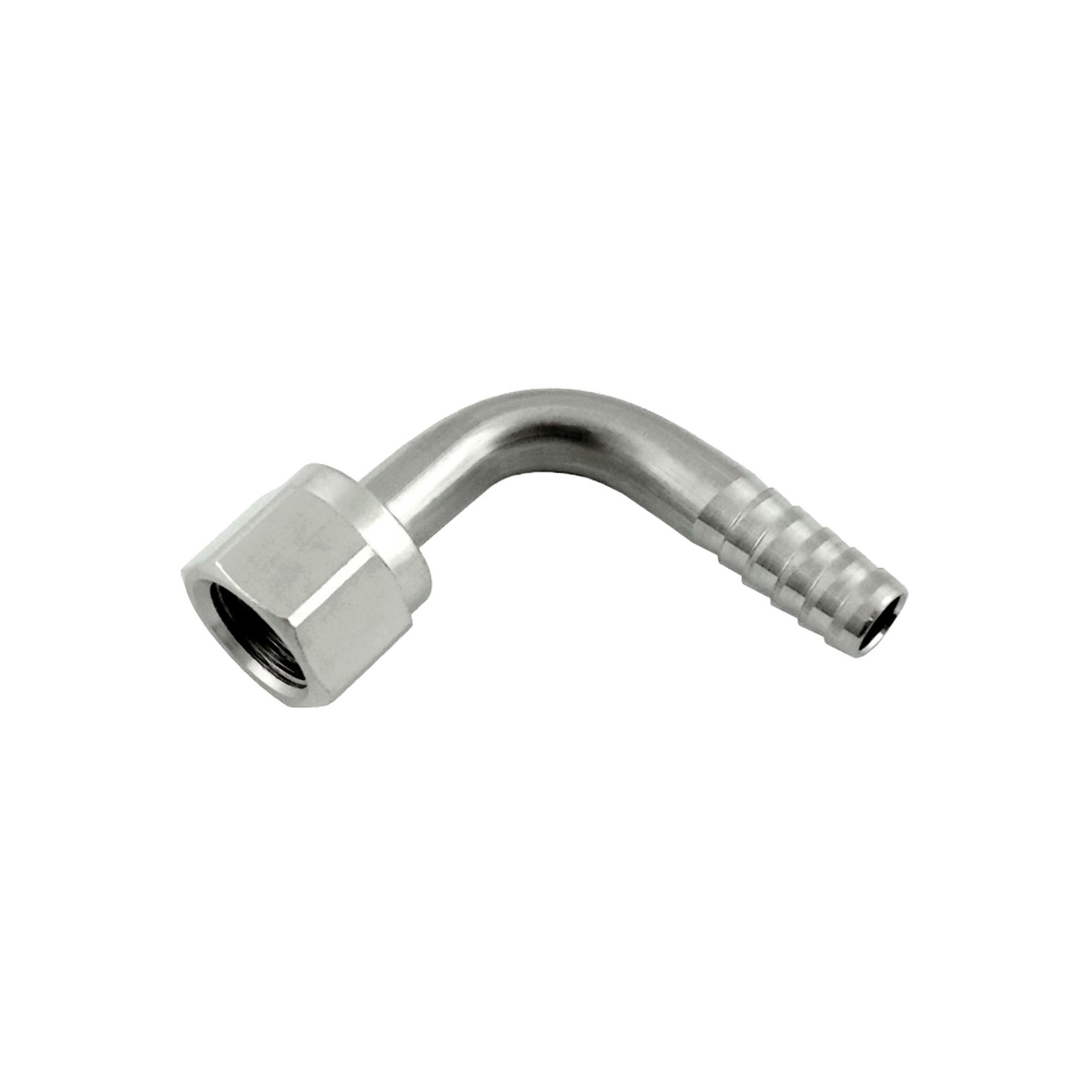 90° Swivel Elbow, 1/4"Barb X 1/4"FFL (304 S/S)
