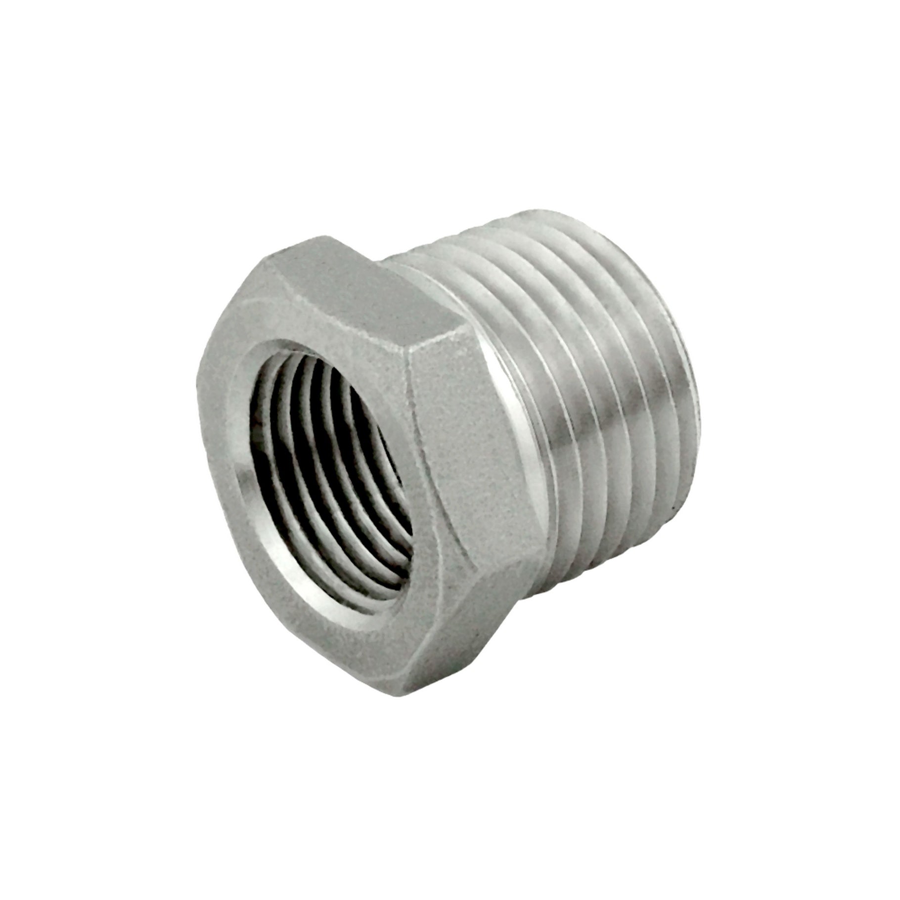 Hex Bushing, 1/8"Female Pipe Thread (FPT) X 1/4"Male Pipe Thread (MPT) (304 S/S)