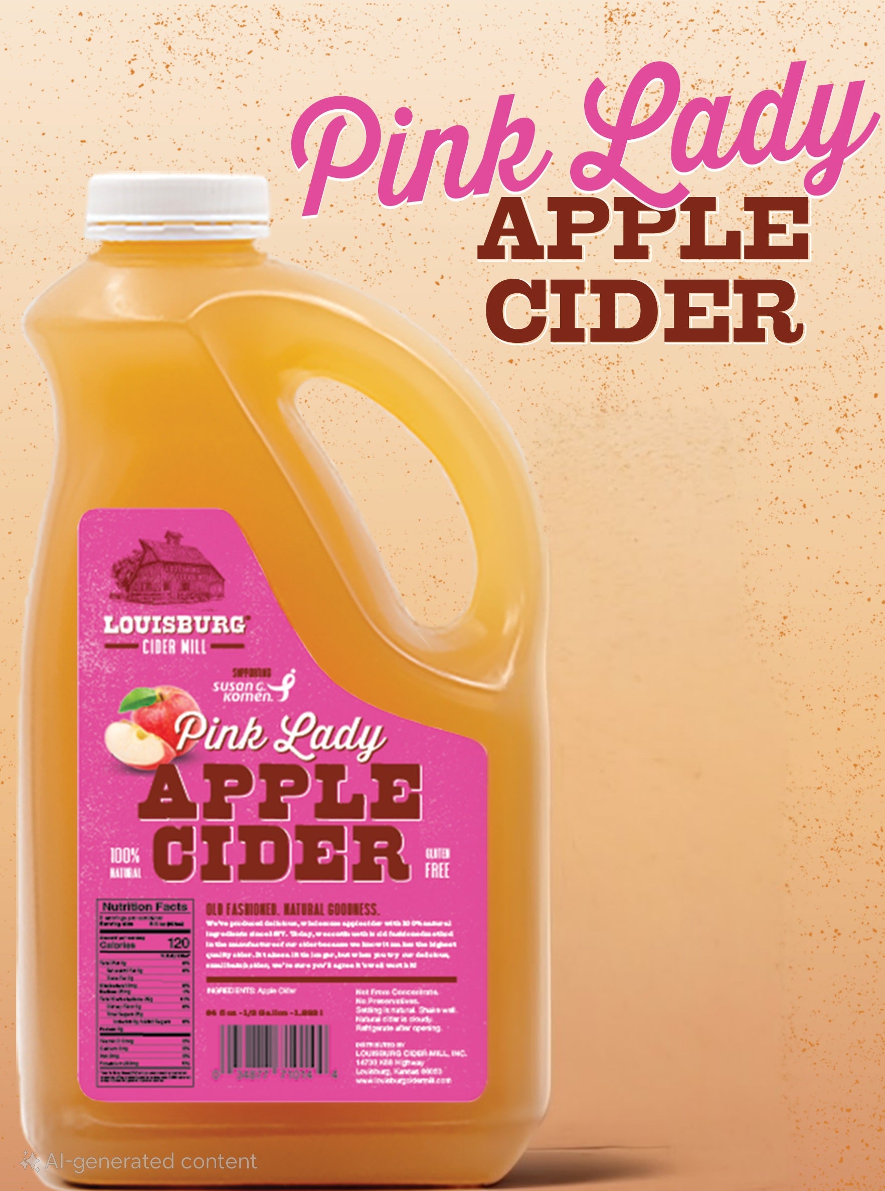 Louisburg Pink Lady Apple Cider Half Gallon