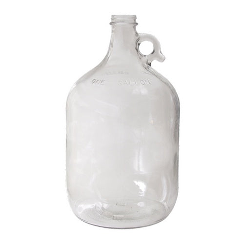 Glass Jug w/ Screw Top Finish | Finger Grip Handle | Clear | 1 Gallon | 128 oz (1 Gallon Glass Carboy)