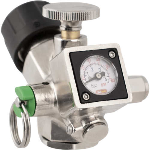 KegLand Core 360 Mini CO2 Regulator | Interchangeable Gas Outlet | Swappable Pressure Gauge | SodaStream Compatible