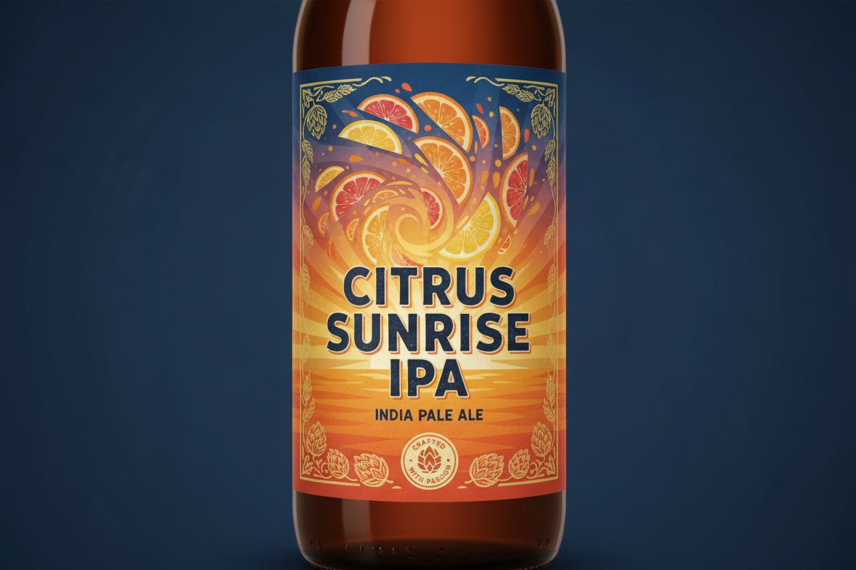 make a label for Citrus Sunrise IPA