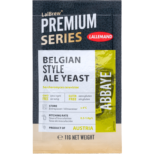 LalBrew Abbaye™ is an ale yeast of Belgian origin. Selected for its ability to ferment Belgian style beers ranging from low to high alcohol, LalBrew Abbaye™ produces the spiciness and fruitiness typical of Belgian and Trappist style ales. When fermented at higher temperatures, typical flavors and aromas include tropical, spicy and banana.