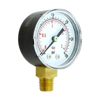 GAUGE, 2"-DIA. 1/4"MPT BTM-MNT (30 PSI)