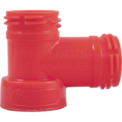Carbonation Cap Tee Fitting | Ball Lock Quick Disconnect (QD) Cap Tee