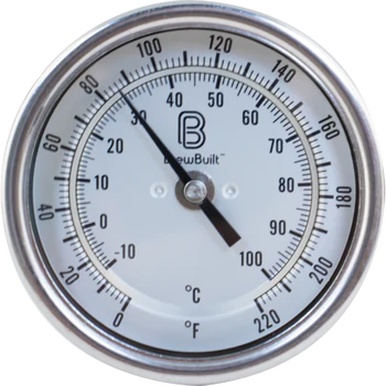 BrewBuilt® 1.5" Tri-Clamp Thermometer | 2" Probe