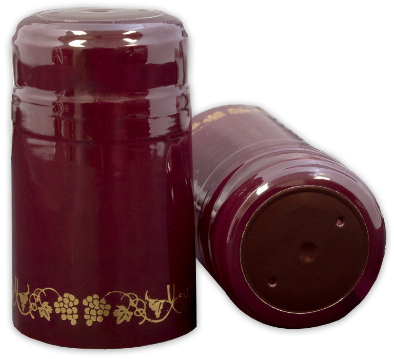 Burgundy Shrink Capsules w/ Grapes - 30 CT