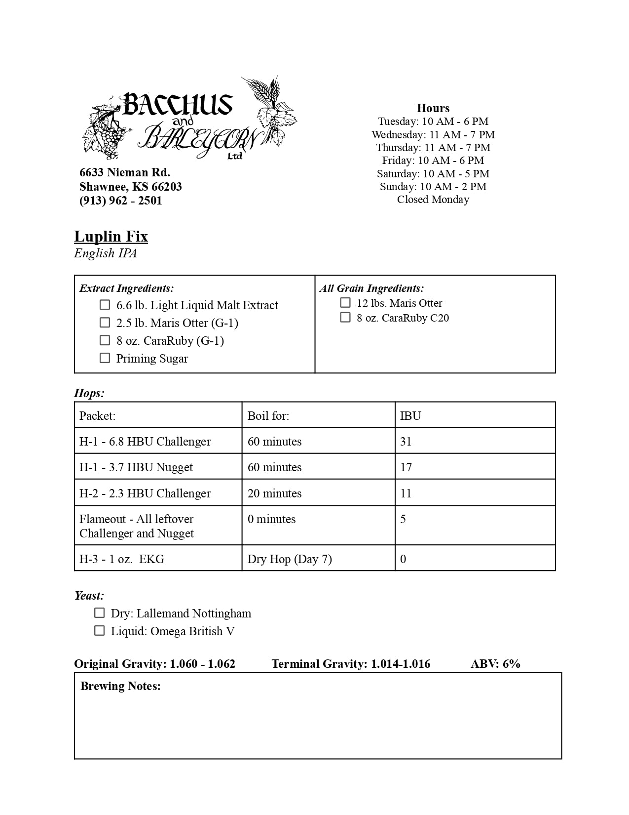 Lupulin Fix (English IPA)