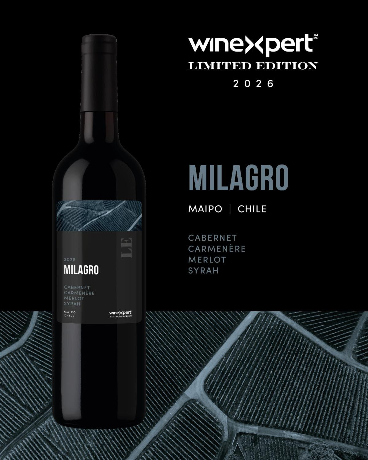 LE26 Milagro, Cabernet-Carmenere, Merlot, Syrah, Chile 14L Wine Kit