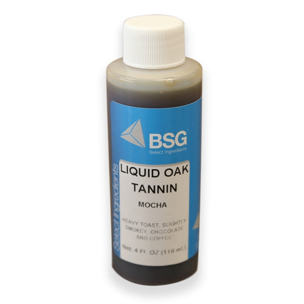 Mocha Liquid Oak Tannin brings out the character of a heavy toast barrel, slightly smoky with chocolate coffee undertones.  

 Liquid oak tannins from Toasted Oak Inc. contain only water and tannin from 3 year old seasoned French oak.  



 Usage: Bench/taste trials are the best way to determine proper dosage for your wine.  Generally one may use 0.66 oz per 5 â€“ 7.5 gal of wine; less with white wines.  Mix directly into finished wine 2 weeks prior to bottling.  Keep refrigerated.