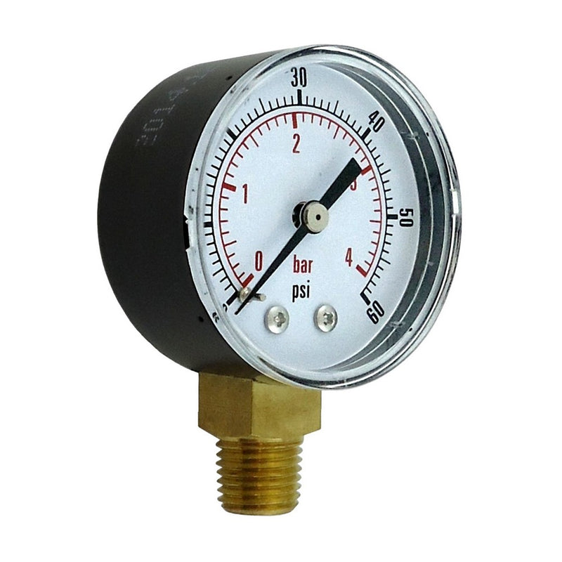 GAUGE, 2"-DIA. 1/4"MPT BTM-MNT (60 PSI)