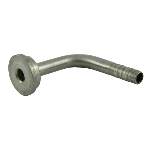 Stainless Steel 90° Tailpiece, 3/16 Barb