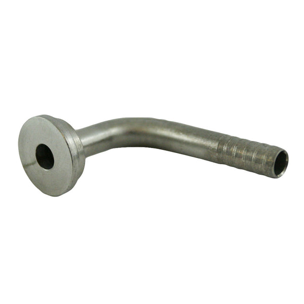 Stainless Steel 90° Tailpiece, 1/4 Barb
