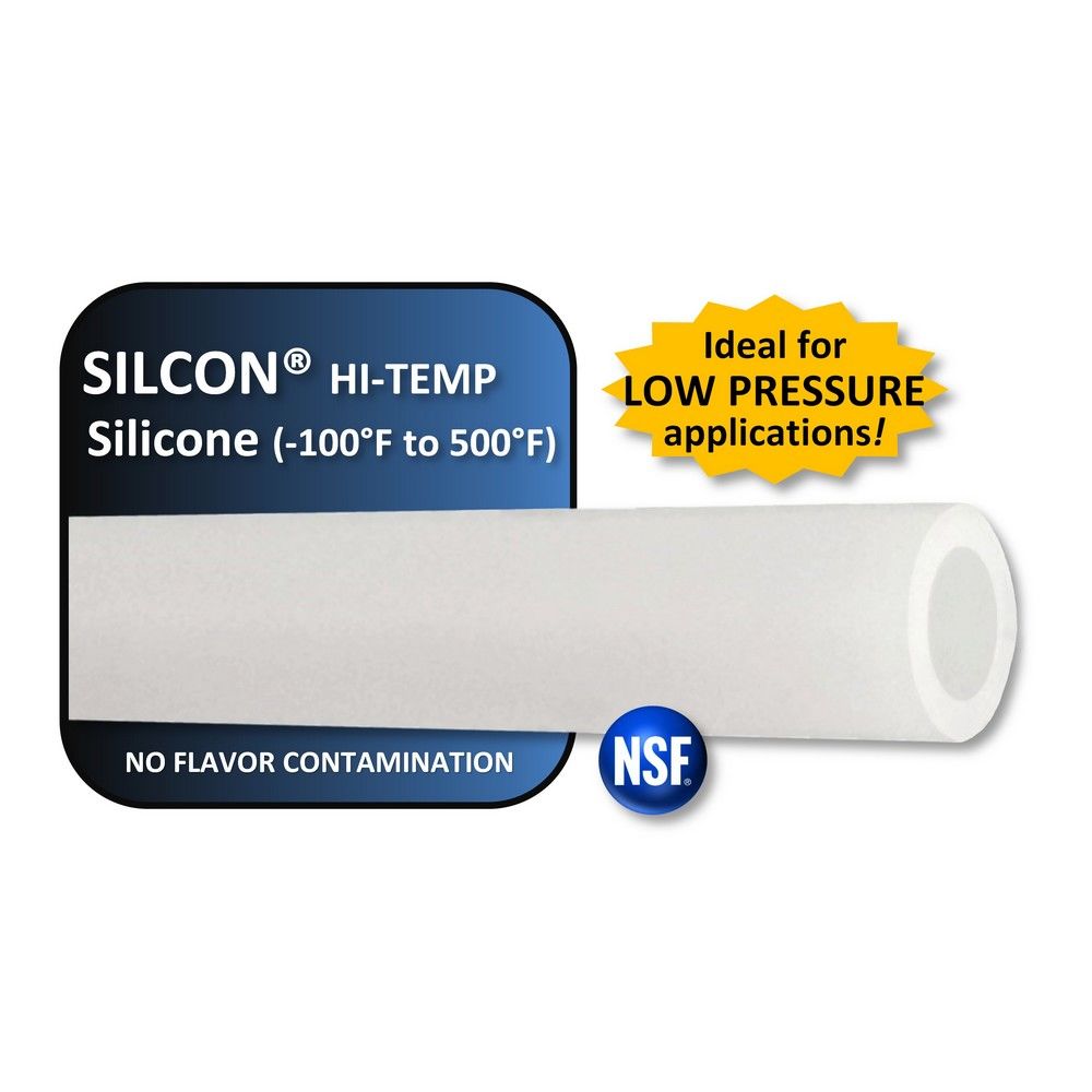 Silcon Silicone Hi-Temp Tubing, 1/2 ID x 3/4″ OD - 1 ft