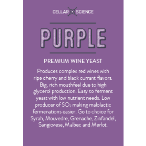 CellarScience® PURPLE Dry Wine Yeast 8g Sachet