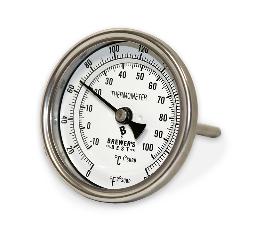 1/2" MPT Dial Thermometer for Kettles - 2 in. Face