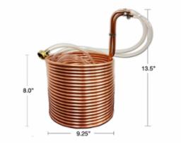 Copper Wort Chiller - 50 FT W/ Vinyl Tubing