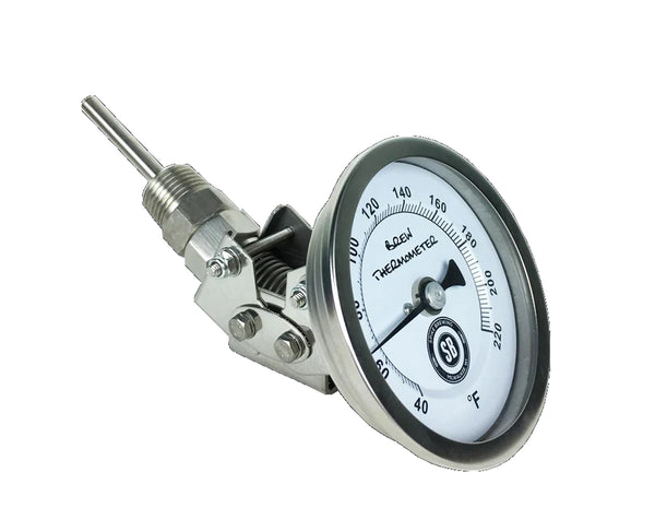 1/2" NPT Brew Thermometer - Adjustable Face