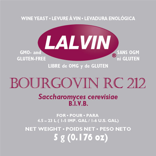 Lalvin Bourgovin RC 212 Wine Yeast - 5 g packet