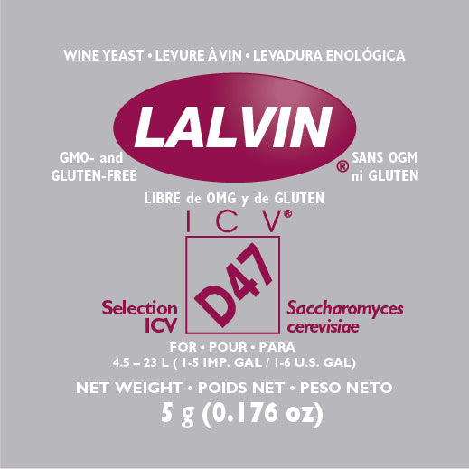 Lalvin ICV-D47 Wine Yeast - 5 g packet