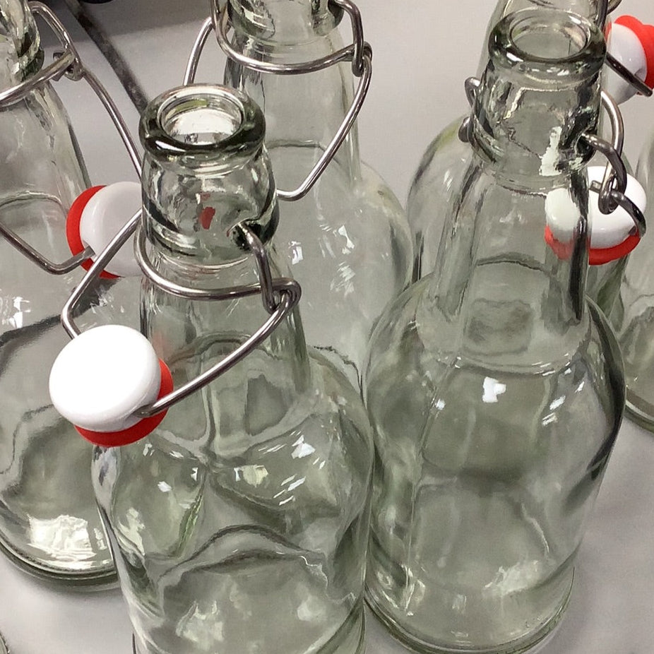 16 OZ Clear Flip-top Bottles - Individual