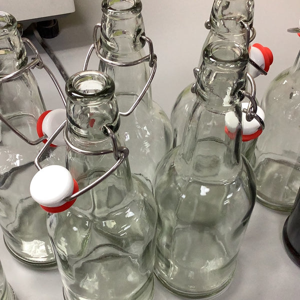 16 OZ Clear Flip-top Bottles - Individual